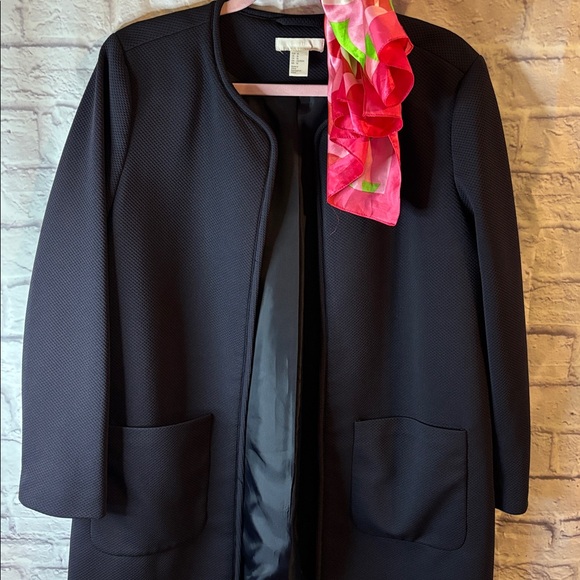 🔵H&M Elegant Navy Blue Patch Pocket Jacket - Picture 5 of 10